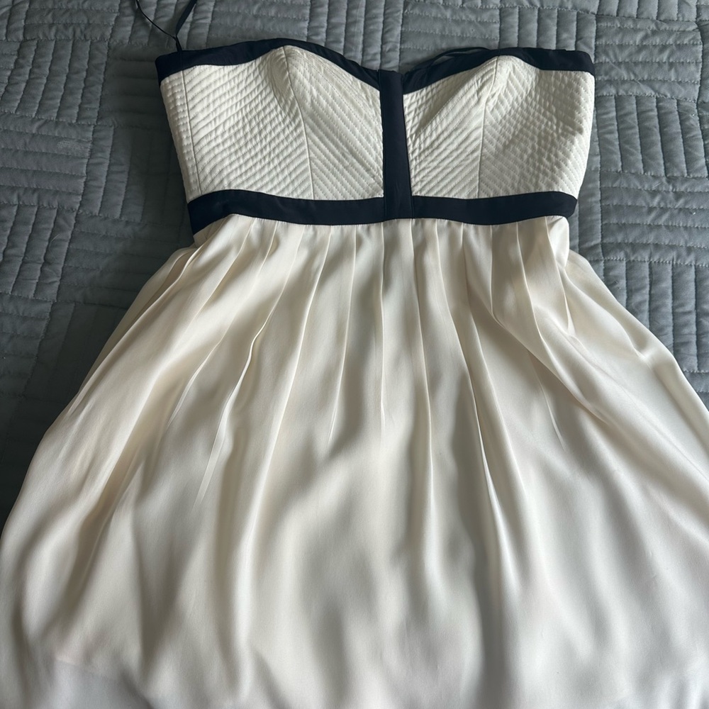 Parker Silk Strapless Cream Dress